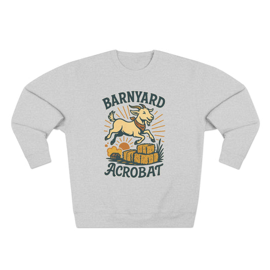 Barn Yard Acrobat GOAT Unisex Crewneck Sweatshirt | Cozy Fall Fashion, Gift for Nature Lovers, Perfect for Outdoors & Running, Seasonal Apparel
