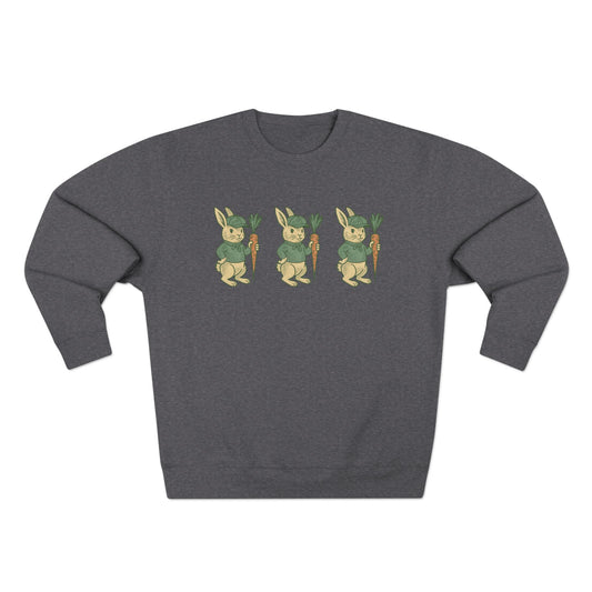 Playful Rabbit Sweatshirt - Cute Unisex Crewneck, Spring Apparel, Easter Gift, Cozy Wear, Animal Lover's Fashion