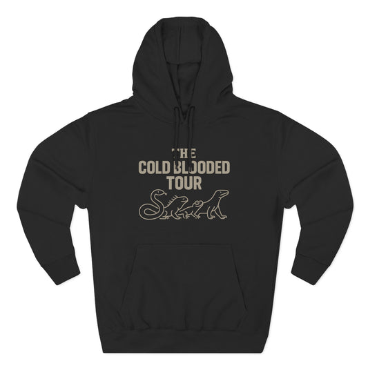 The Cold Blooded Tour Signature Fleece Hoodie - Snake, Iguana & Gecko Lovers Must-Have, Pet Parent Gift, Cozy Sweatshirt, Reptile Lover Wardrobe, Comfortable Hooded Sweatshirt