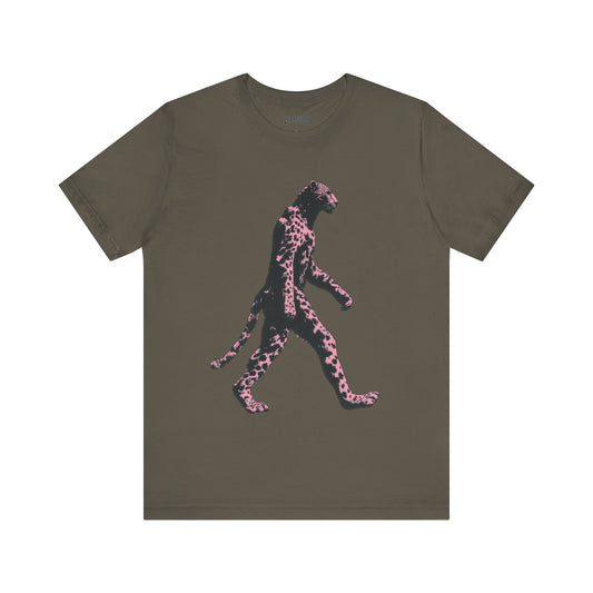 Pink Panthera Walk – Bold Leopard-Inspired T-Shirt, Fierce Urban Jungle Graphic Tee, Bold Animal Print Shirt
