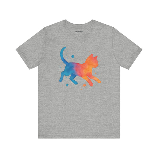 Colorful Cat Tee, Cozy Cat Lover Shirt, Gift for Pet Owners, Trending Cute Animal Top
