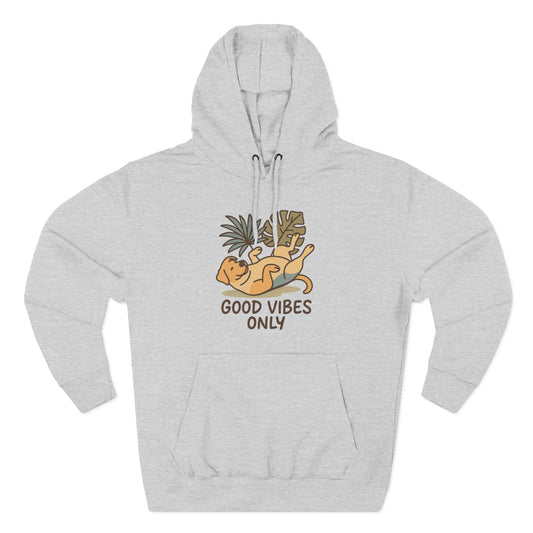 Good Vibes Only Fleece Hoodie, Cozy Sweatshirt, Relaxed Apparel, Gift for Friends, Casual Wear, Summer Vibes, Chill Hoodie