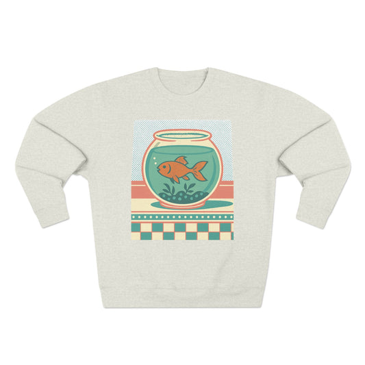 Whimsical Goldfish Sweatshirt, Cozy Crewneck, Fun Gift Idea, Aquatic Theme, Casual Wear, Perfect for Fish Lovers
