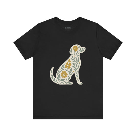 Floral Dog Lover Tee, Pet Shirt, Unisex Animal Tee, Gift for Dog Owners, Eco-Friendly Apparel