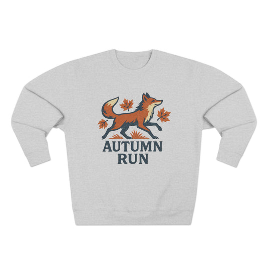 Autumn Run Fox Unisex Crewneck Sweatshirt | Cozy Fall Fashion, Gift for Nature Lovers, Perfect for Outdoors & Running, Seasonal Apparel