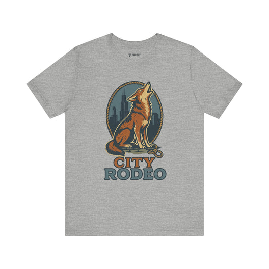 City Rodeo Unisex Tee – Vintage Graphic T-Shirt for Outdoorsy Souls, Perfect Gift for Adventurers, Casual Wear, or Travel