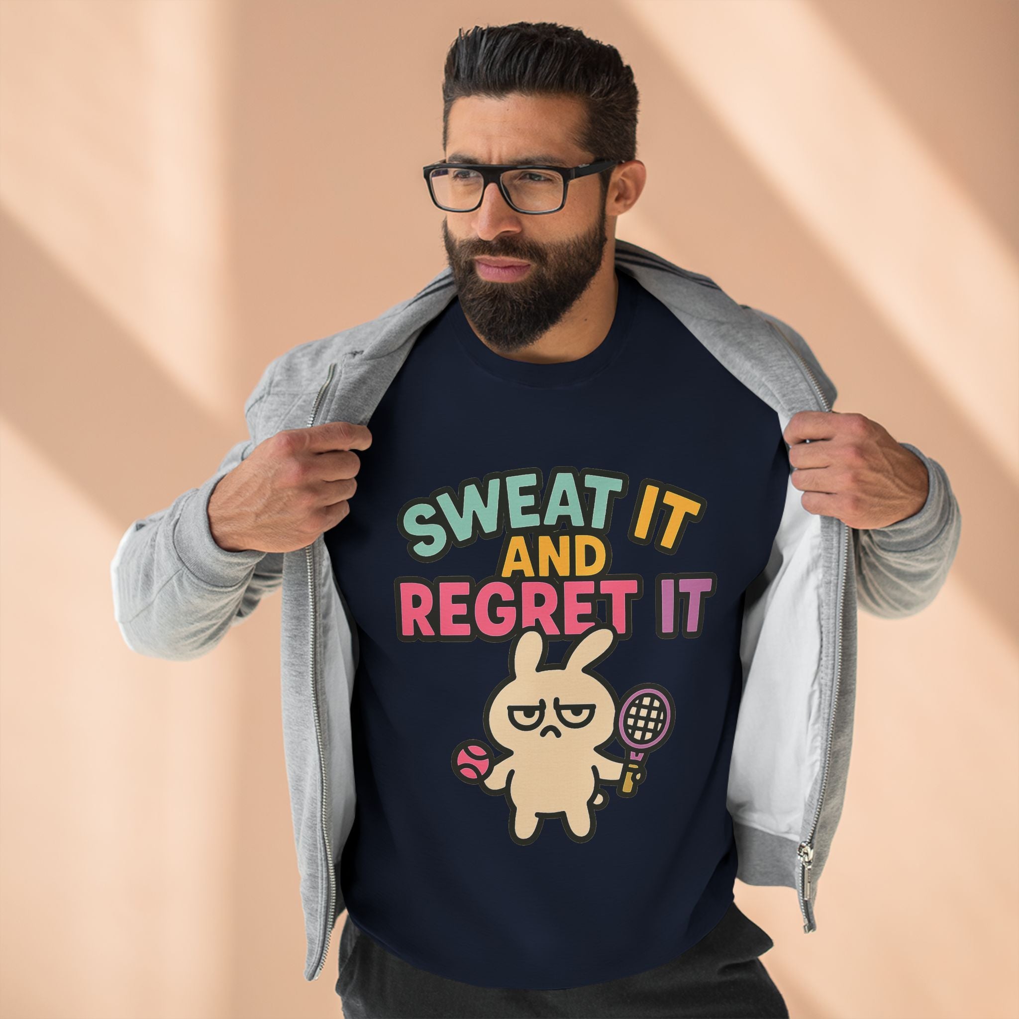 Sweat It And Regret It Unisex Sweatshirt, Funny Gift for Animal Lovers, Cozy Crewneck for Everyday Wear, Perfect for Birthdays