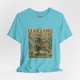 Leap, Land, Conquer – Japanese Ukiyo-e Warrior Frog T-Shirt, Funny Graphic Art Tee