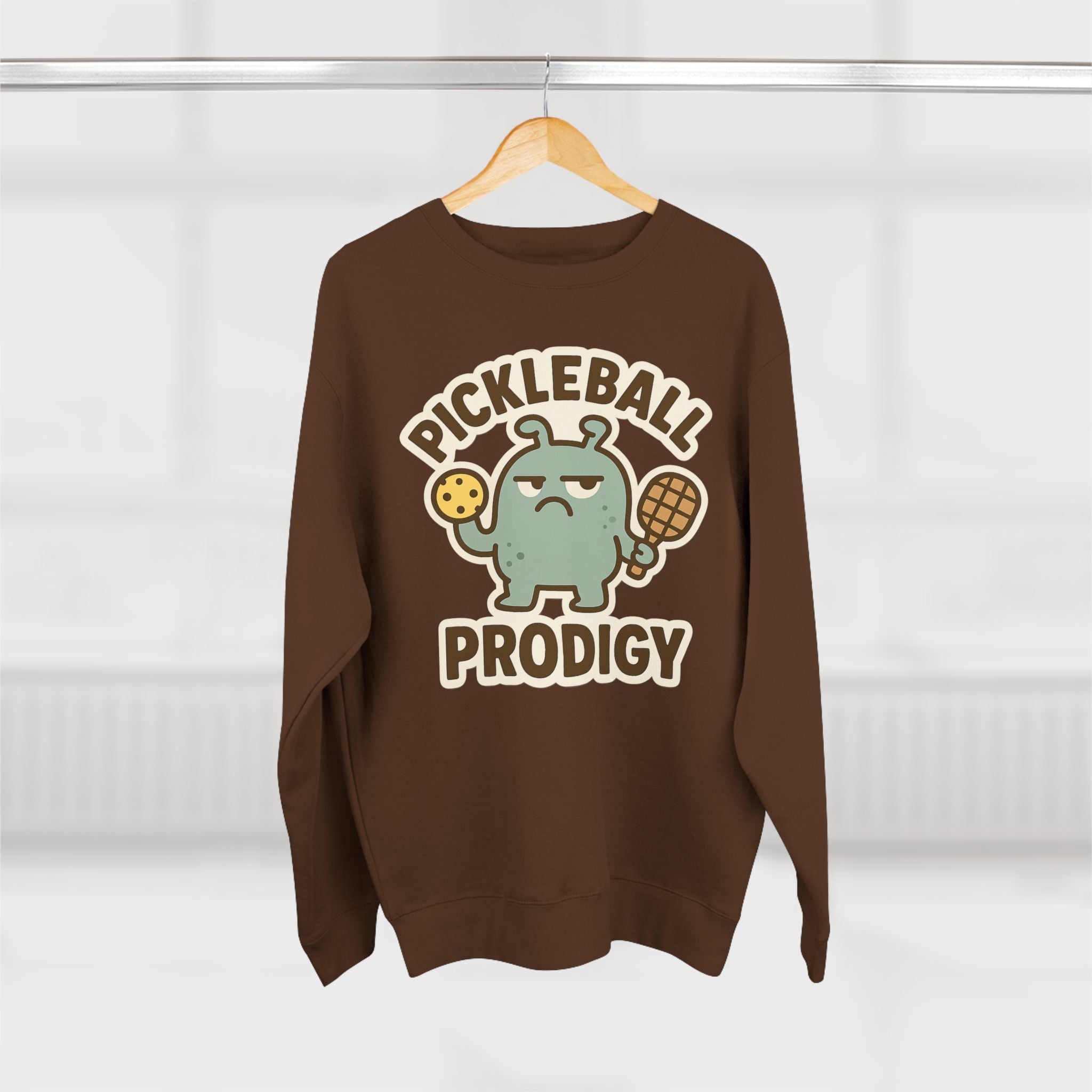 Pickleball Prodigy Unisex Crewneck Sweatshirt, Funny Pickleball Gift for Players, Sports Sweatshirt for Kids and Adults