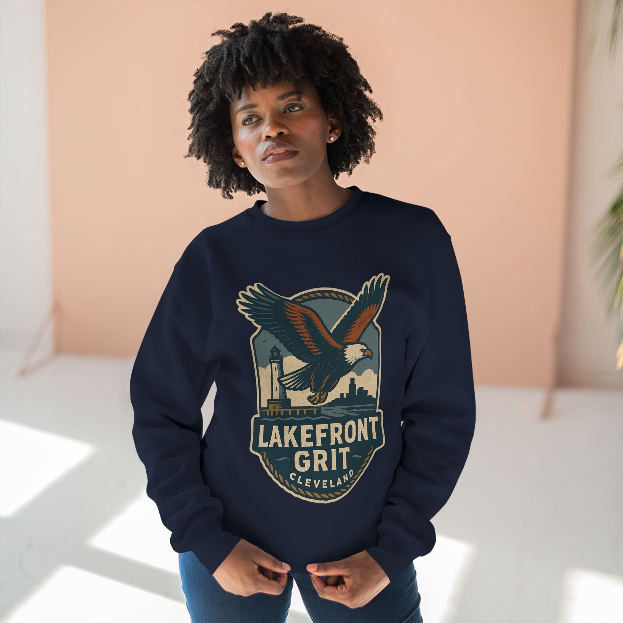 Cleveland Lakefront Grit Sweatshirt, Cozy Casual Wear for Nature Lovers, Perfect Gift for Fall, Unisex Crewneck