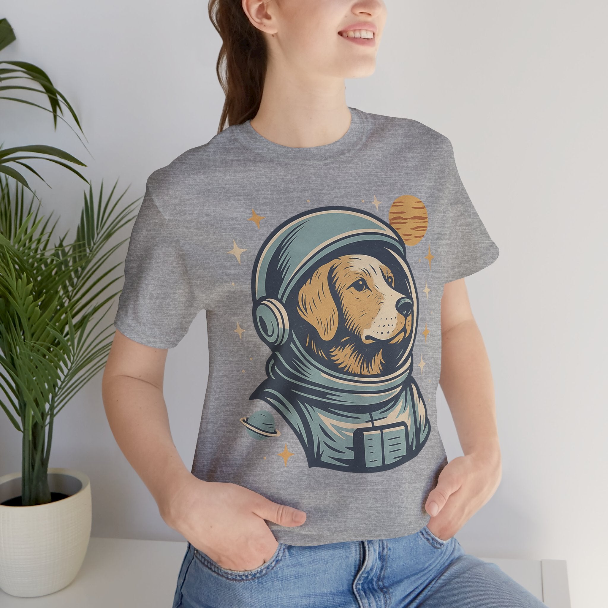 Astronaut Dog Unisex Tee | Cute Pet Lover Shirt, Dog Lover Gift, Space Themed Tee, Fun Casual Wear, Everyday Style