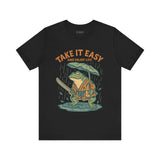 Take It Easy and Enjoy Life – Japanese Ukiyo-e Samurai Frog T-Shirt, Zen Warrior Graphic Tee
