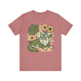 Cat with Plants Tee, Unisex Graphic Shirt, Pawsome Travel Shirt, Pet Lover Gift, Outdoor Adventure Apparel