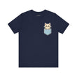 Cute Cat Pocket Tee, Cozy Cat Lover Shirt, Gift for Pet Owners, Cute Animal Top