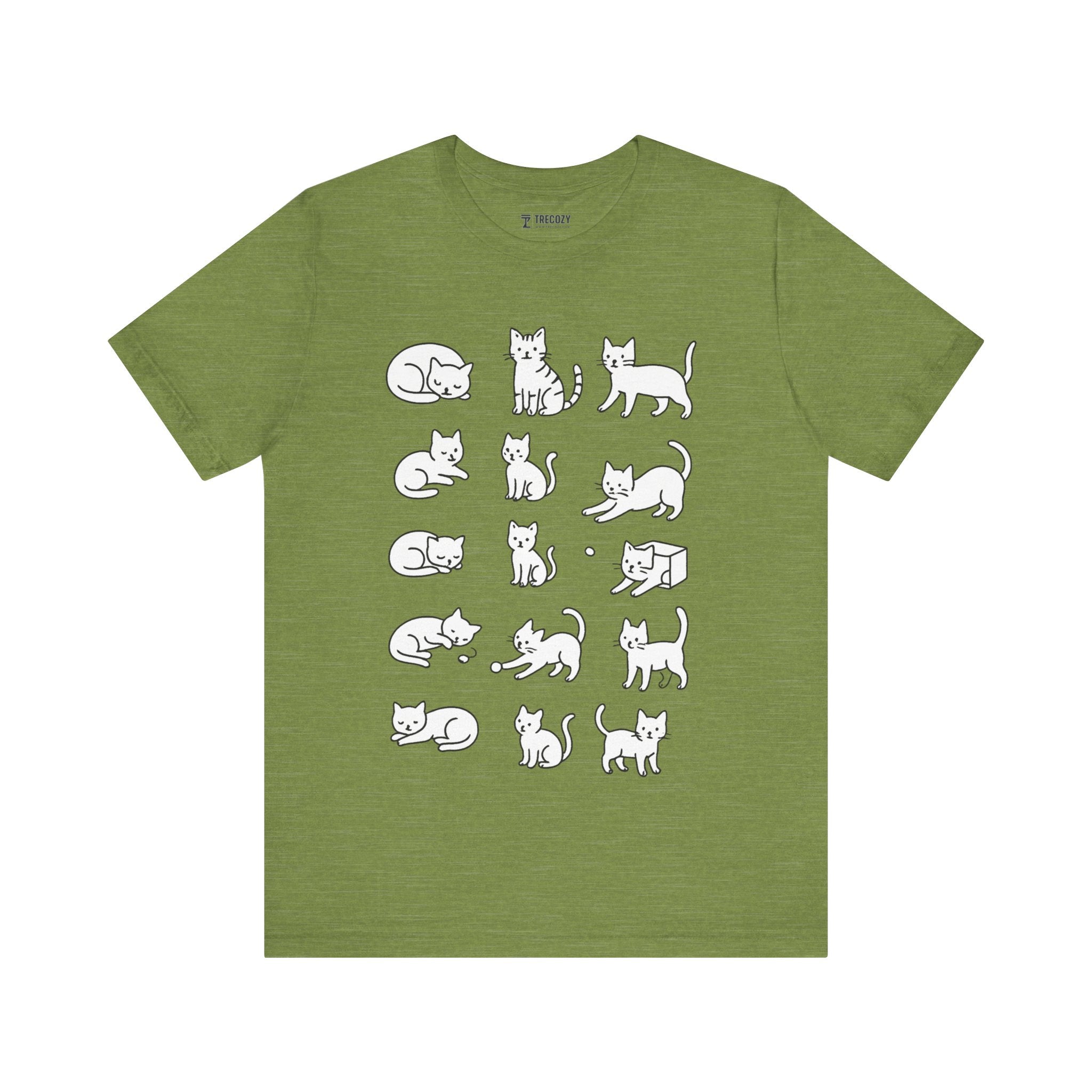 Multiple Cats Playing Tee, Cozy Cat Lover Shirt, Gift for Pet Owners, Cute Animal Top, Cat with Flowers