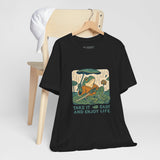 Frog Tee - Chill Ukyo-e Frog Style Japanese Art Unisex Jersey Short Sleeve Tee
