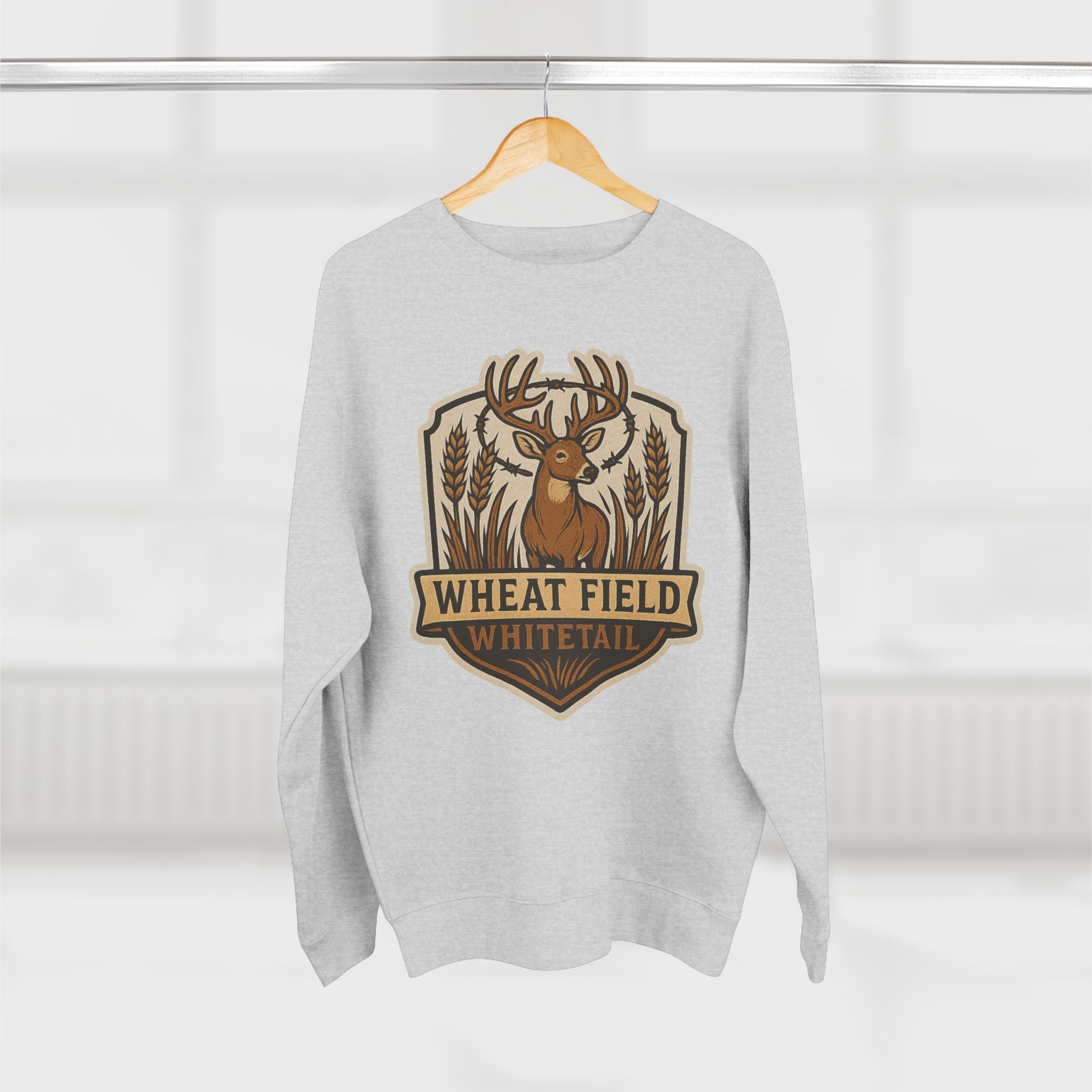 Wheat Field Whitetail Deer Sweatshirt - Unisex Cozy  Crewneck, Fall Fashion, Nature Lover Apparel, Casual Style