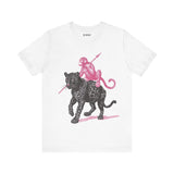 Warrior Monkey & Panther – Bold Tribal-Inspired T-Shirt, Fierce Jungle Duo Graphic Tee, Bold Animal Print Shirt