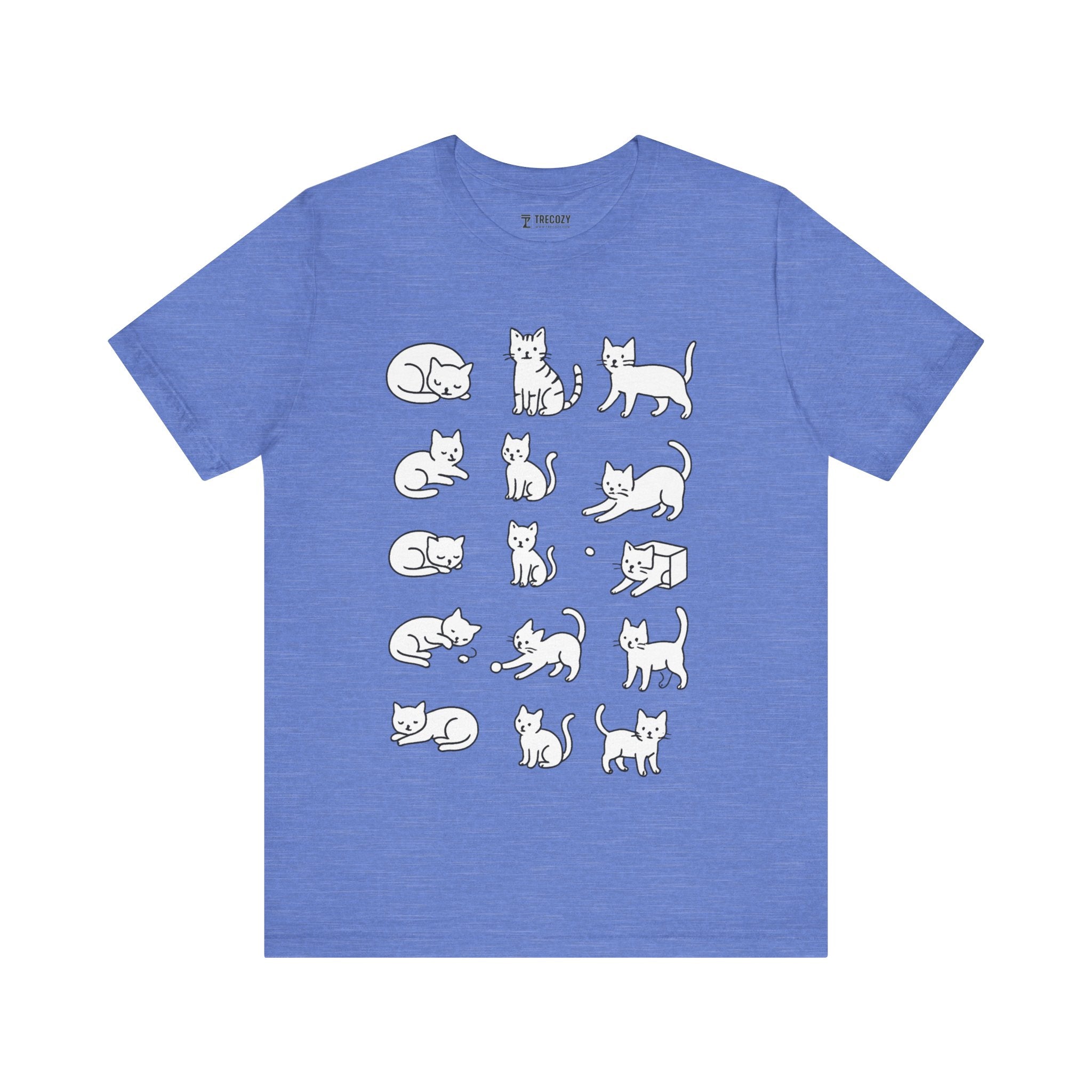 Multiple Cats Playing Tee, Cozy Cat Lover Shirt, Gift for Pet Owners, Cute Animal Top, Cat with Flowers