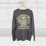 Pickleball Prodigy Unisex Crewneck Sweatshirt, Funny Pickleball Gift for Players, Sports Sweatshirt for Kids and Adults