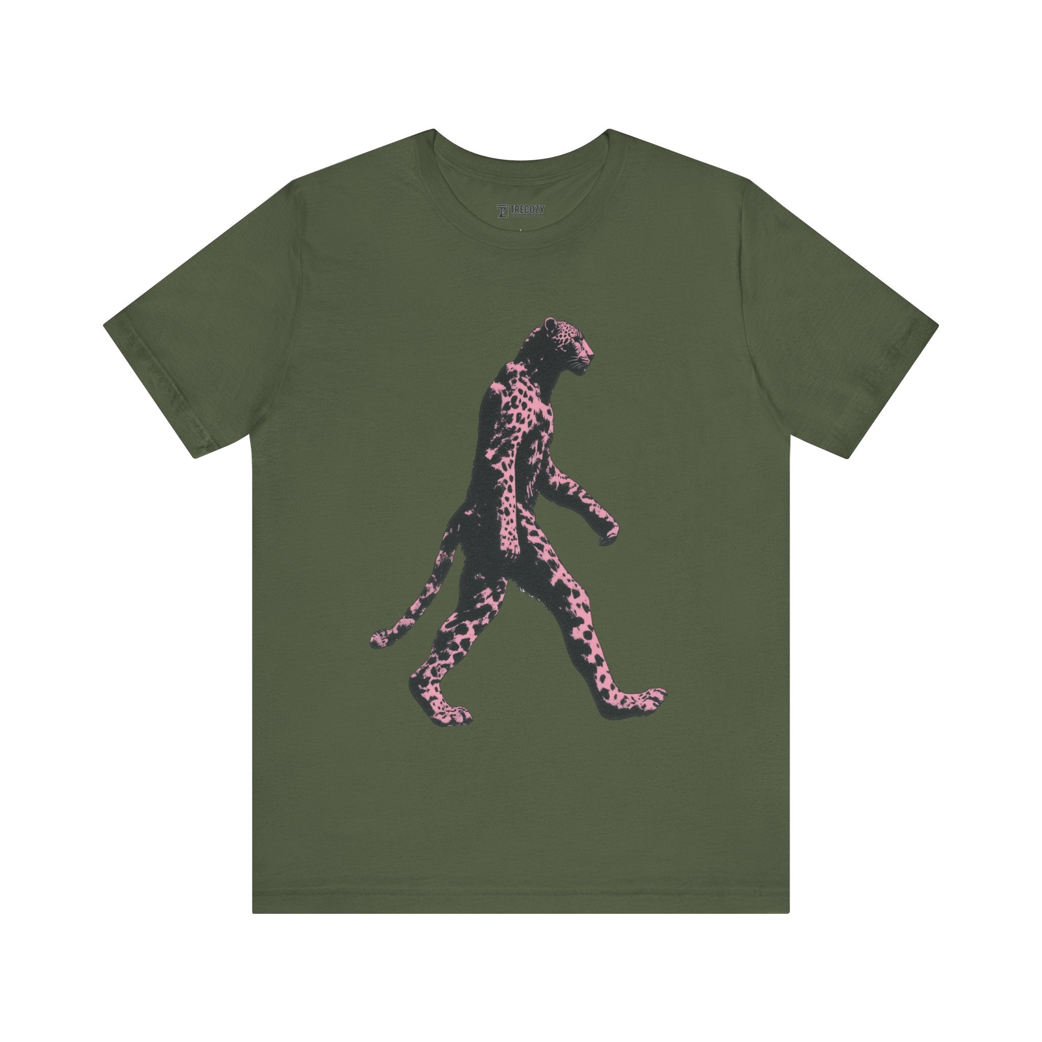 Pink Panthera Walk – Bold Leopard-Inspired T-Shirt, Fierce Urban Jungle Graphic Tee, Bold Animal Print Shirt