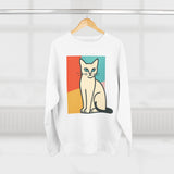 Modern Art Cat Unisex Crewneck Sweatshirt, Cat Lover Gift, Cozy Sweater for Pet Owners, Cute Animal Apparel, Perfect for Birthdays, Holidays
