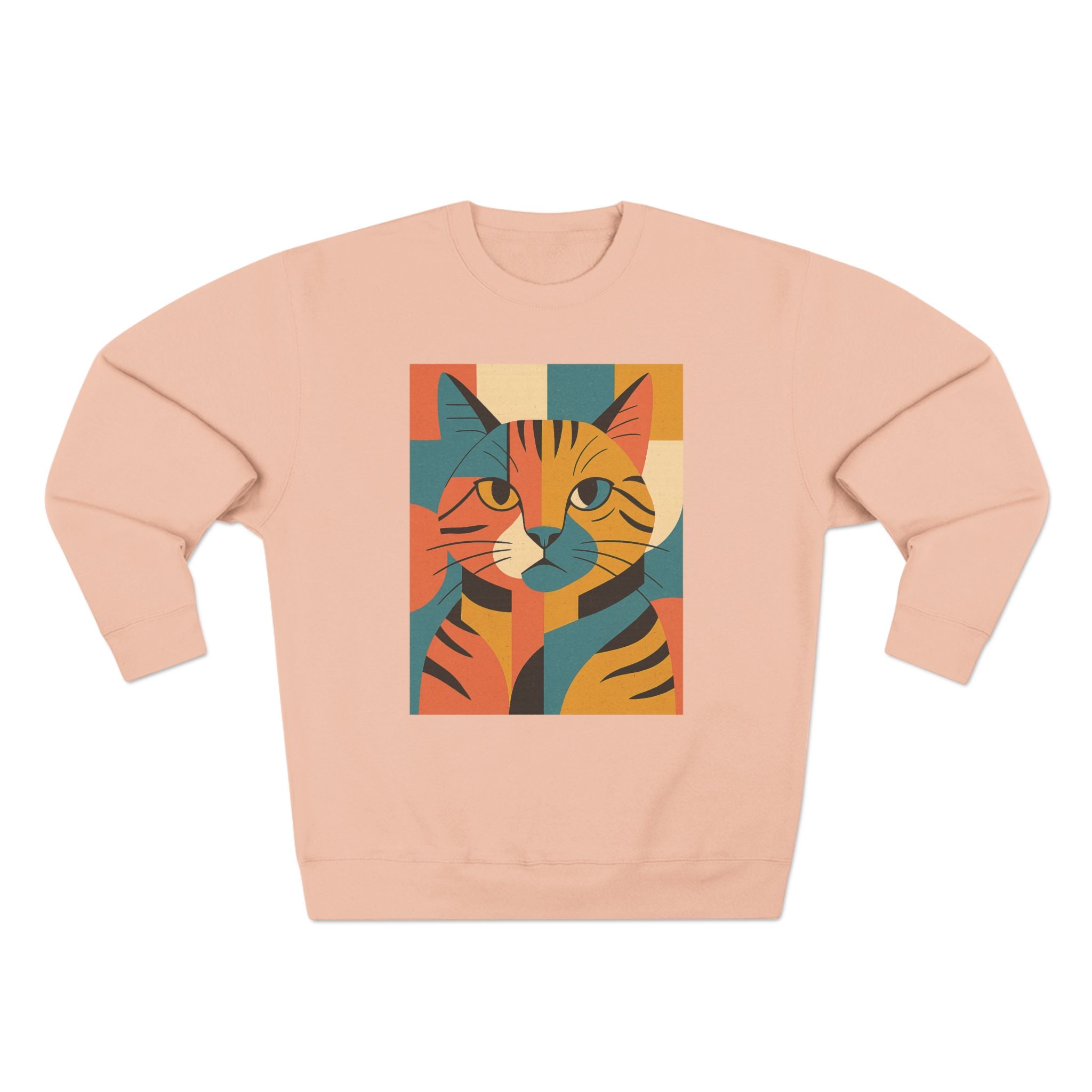 Colorful Cat Unisex Crewneck Sweatshirt, Cat Lover Gift, Cozy Sweater for Pet Owners, Cute Animal Apparel, Perfect for Birthdays, Holidays
