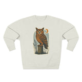 Vintage Owl Unisex Crewneck Sweatshirt - Cozy Fall Wear, Nature Lover Gift, Perfect for Halloween, Casual Comfy Style