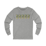 Unisex Jersey Long Sleeve Tee with Playful Rabbit Design, Cute Gift for Nature Lovers, Perfect for Spring Outings, Eco-Friendly Fashion