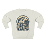 Great Lakes Legend Unisex Crewneck Sweatshirt | Cozy Outdoors Vibe, Perfect for Nature Lovers, Gift for Fishermen, Casual Wear, Fall Fashion