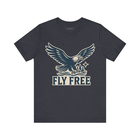 Fly Free Legend Unisex Tee – Vintage Graphic Eagle T-Shirt for Outdoorsy Souls, Perfect Gift for Adventurers, Casual Wear, or Travel
