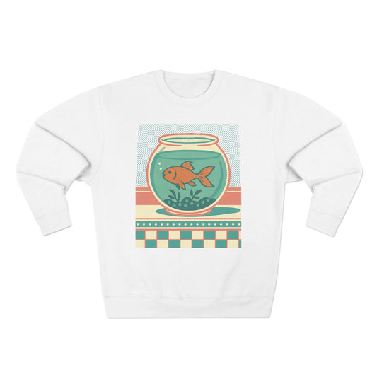 Whimsical Goldfish Sweatshirt, Cozy Crewneck, Fun Gift Idea, Aquatic Theme, Casual Wear, Perfect for Fish Lovers