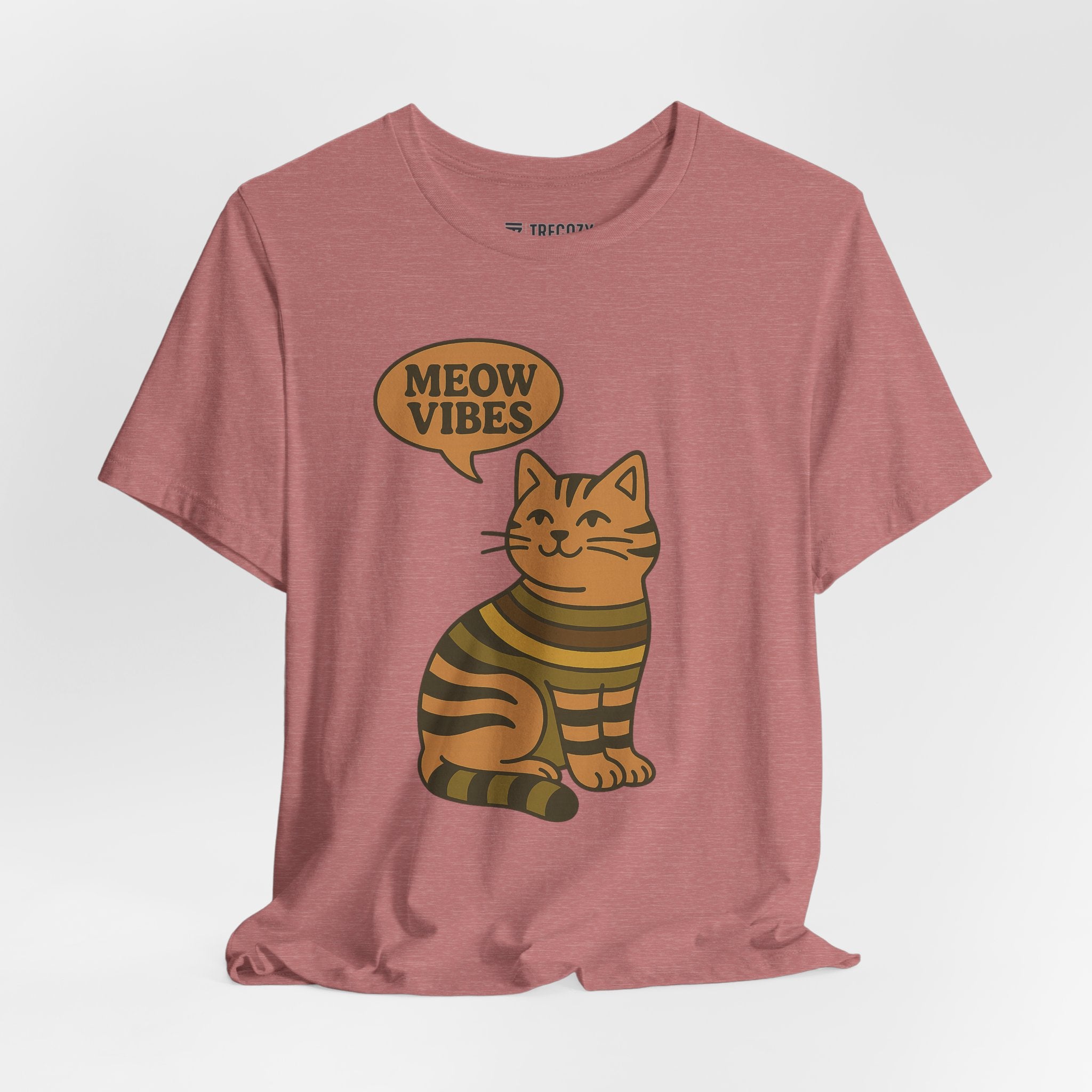 Meow Vibes Cat Tee, Cozy Cat Lover Shirt, Gift for Pet Owners, Trending Cute Animal Top, Nature Inspired Fashion