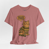 Meow Vibes Cat Tee, Cozy Cat Lover Shirt, Gift for Pet Owners, Trending Cute Animal Top, Nature Inspired Fashion