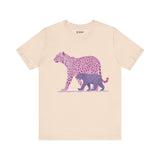 Leopard & Bear Duo – Artistic Wildlife T-Shirt, Bold Pink & Purple Animal Graphic Tee, Nature-Inspired Graphic Tee
