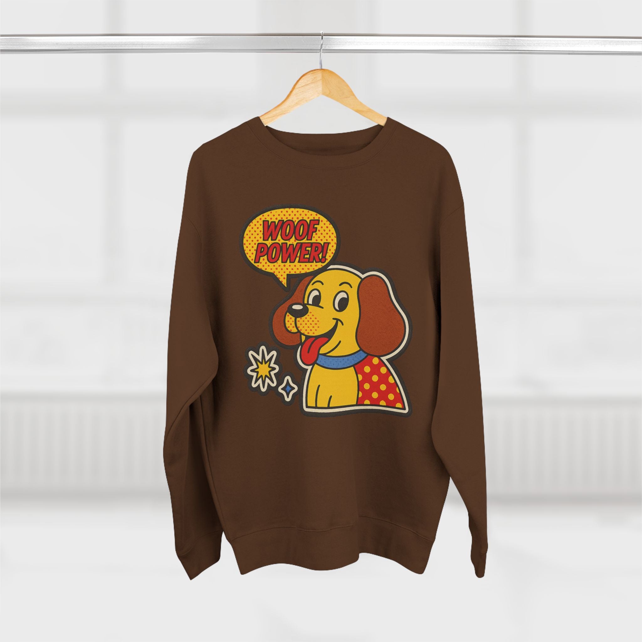 Woof Power Dog Sweatshirt, Funny Pet Lover Gift, Cute Unisex Crewneck, Animal Lover Apparel, Cozy Gift for Dog Owners