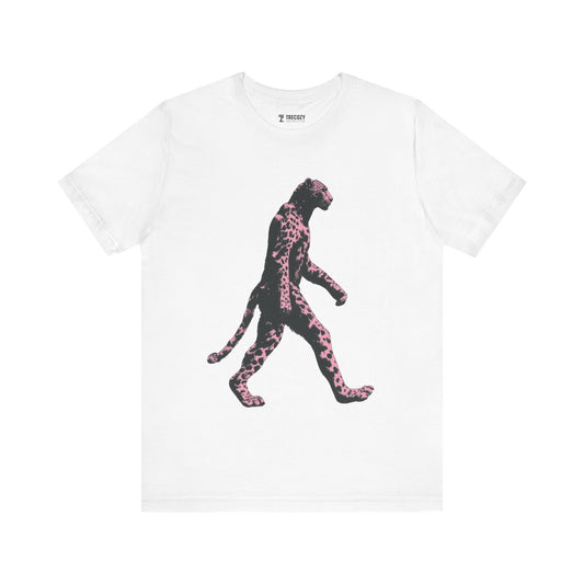 Pink Panthera Walk – Bold Leopard-Inspired T-Shirt, Fierce Urban Jungle Graphic Tee, Bold Animal Print Shirt