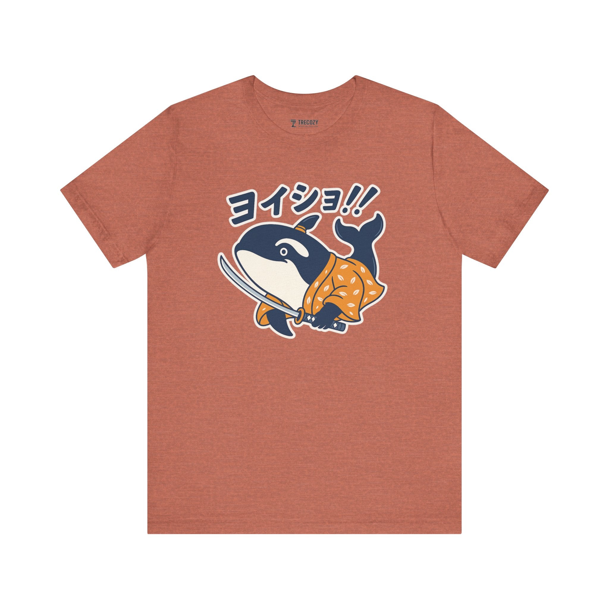Orca Katana Shirt, Funny Animal Lover Tee, Cozy Gift for Samurai Lover, Kawaii Orca Whale Graphic Tee