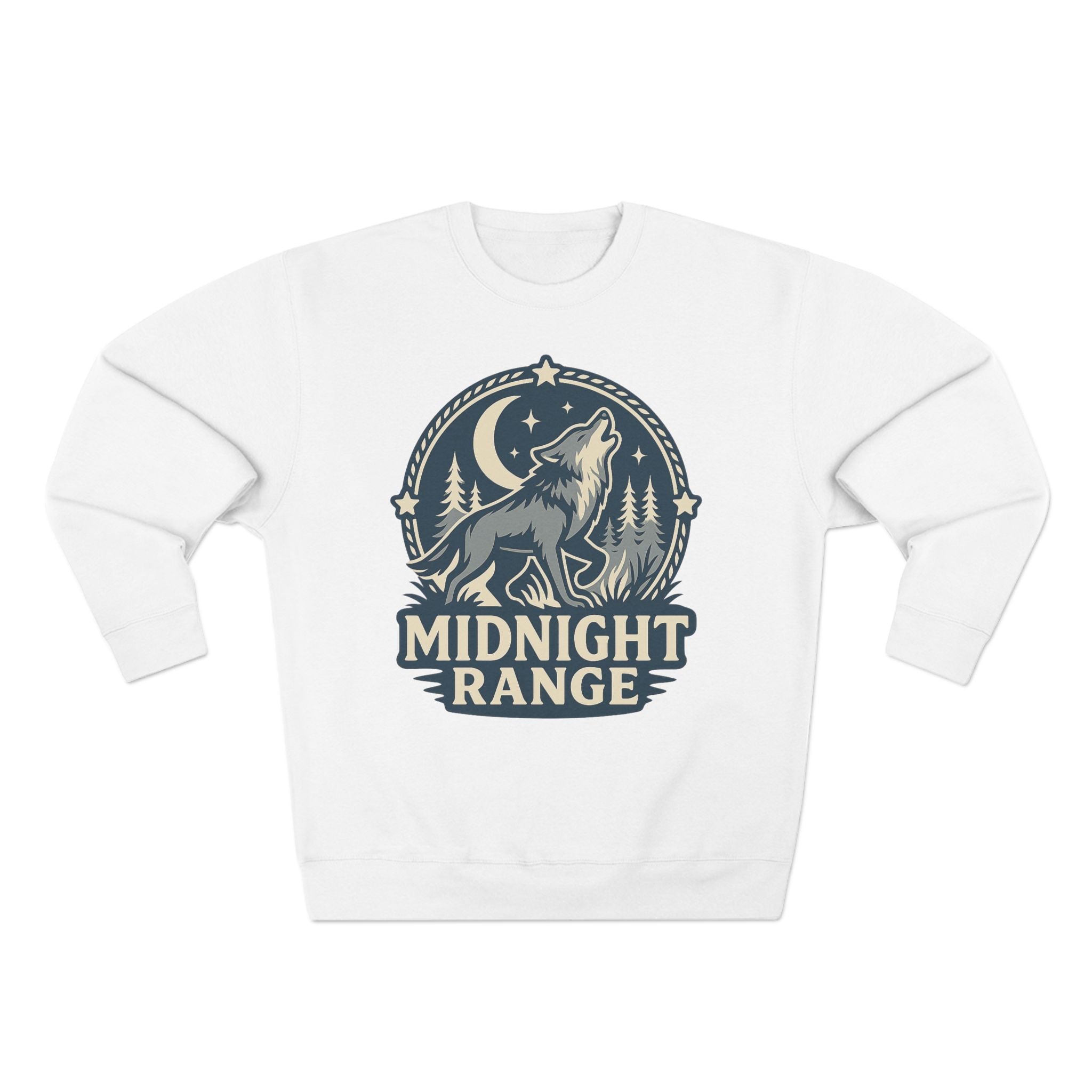 Midnight Range Wolf Sweatshirt | Cozy Unisex Crewneck | Perfect for Nature Lovers, Fall Adventures, and Bonfire Nights