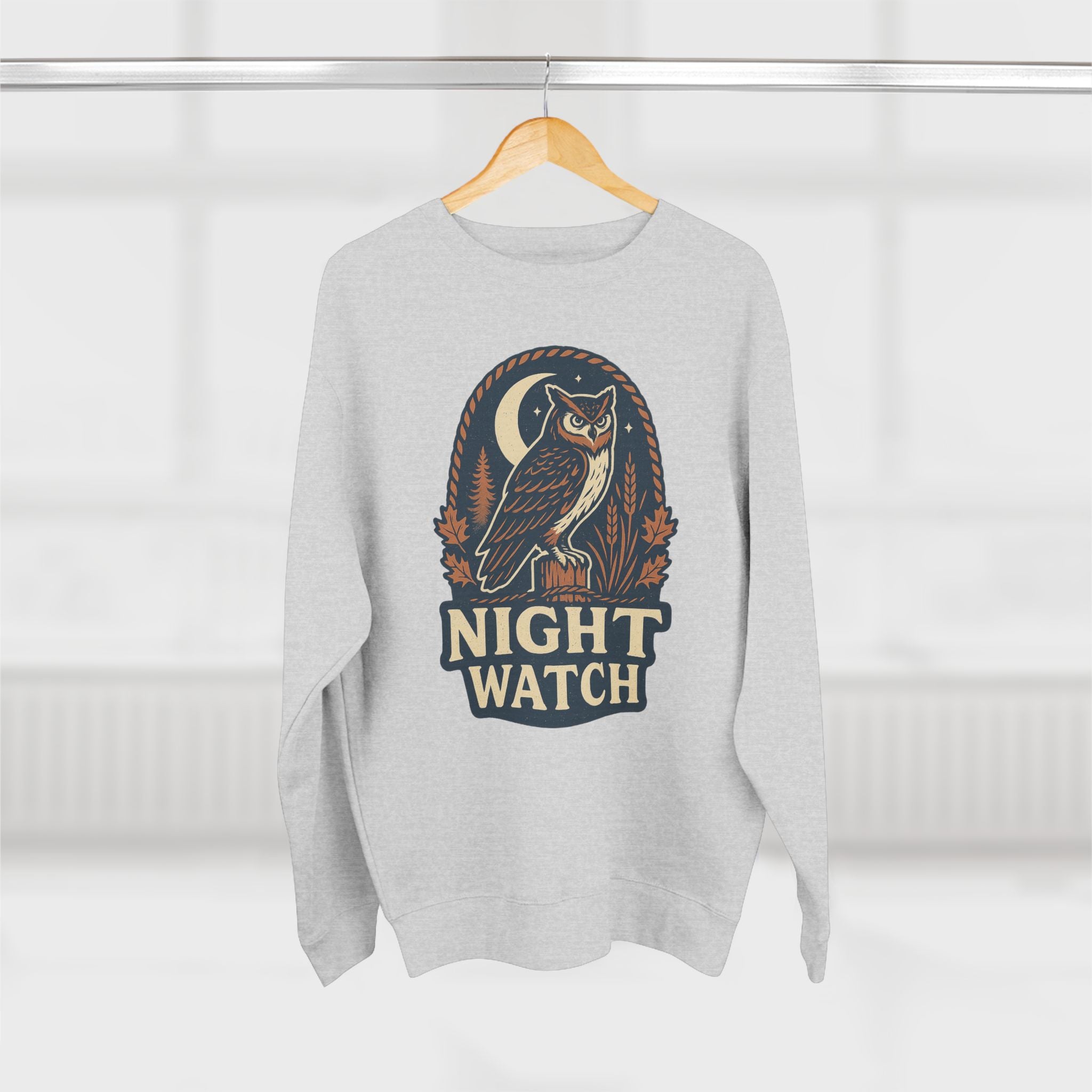 Night Watch Owl Sweatshirt - Unisex Cozy Crewneck, Fall Fashion, Halloween Gift, Nature Lover Apparel, Casual Style