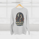 Night Watch Owl Sweatshirt - Unisex Cozy Crewneck, Fall Fashion, Halloween Gift, Nature Lover Apparel, Casual Style