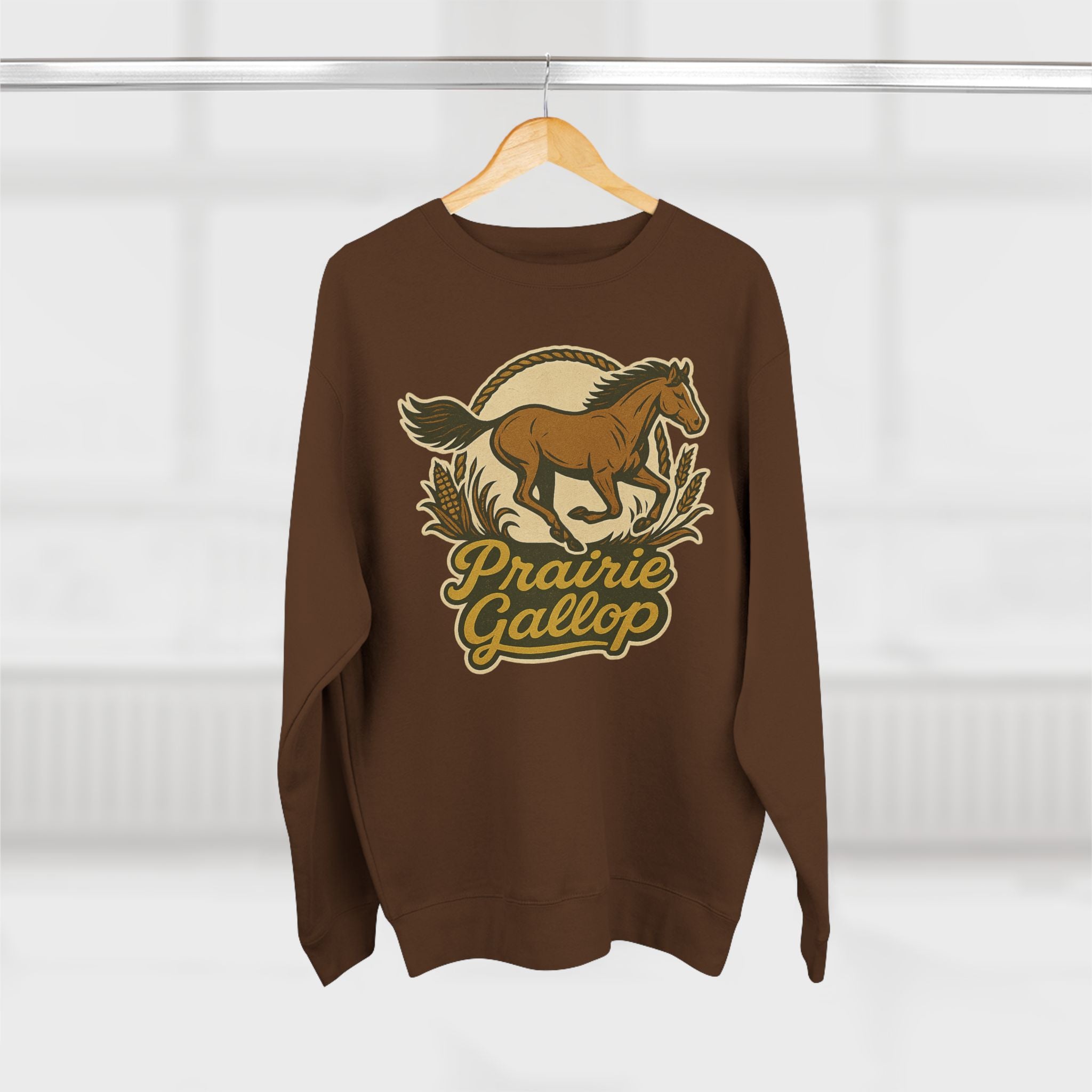 Prairie Gallop Horse Sweatshirt - Unisex Cozy  Crewneck, Fall Fashion, Halloween Gift, Nature Lover Apparel, Casual Style