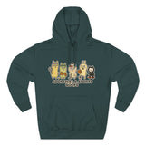 Adorable Characters Fleece Hoodie, Cozy Sweatshirt, Relaxed Apparel, Gift for Friends, Casual Wear, Chill Hoodie