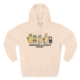 Adorable Characters Fleece Hoodie, Cozy Sweatshirt, Relaxed Apparel, Gift for Friends, Casual Wear, Chill Hoodie