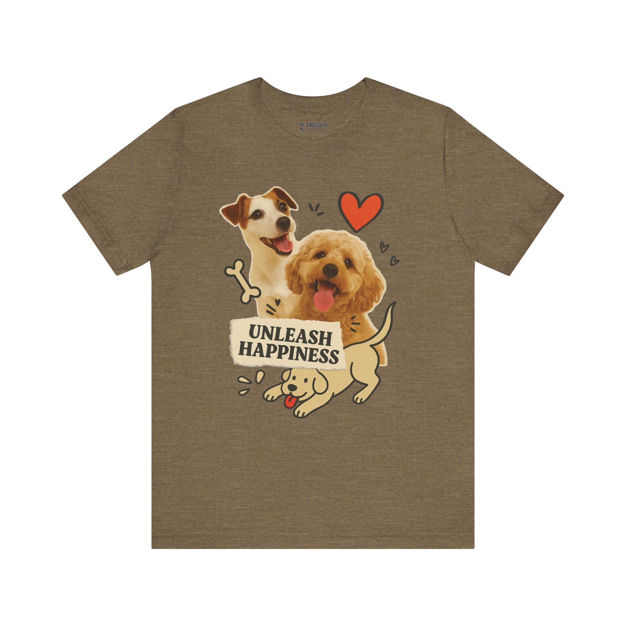 Cute Dog Lover Tee - Unleash Happiness Shirt, Pet Owner Gift, Animal Lover Apparel, Casual Wear, Birthday Gift