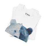 Bear & Fish Duality – Artistic Wildlife Fusion T-Shirt, Nature-Inspired Graphic Tee