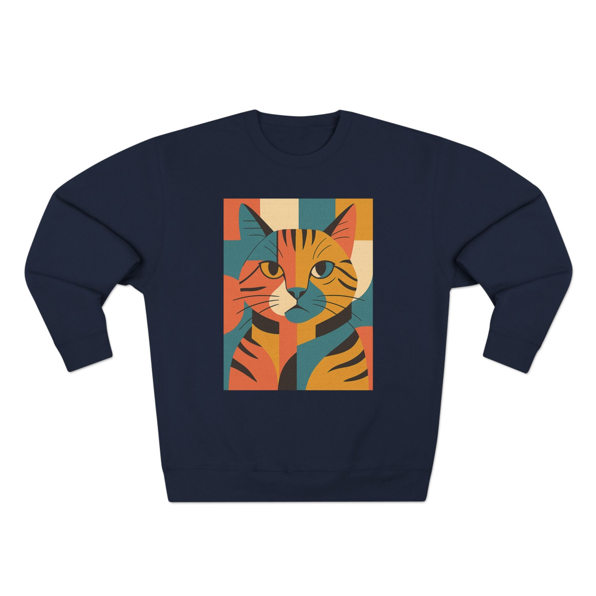 Colorful Cat Unisex Crewneck Sweatshirt, Cat Lover Gift, Cozy Sweater for Pet Owners, Cute Animal Apparel, Perfect for Birthdays, Holidays
