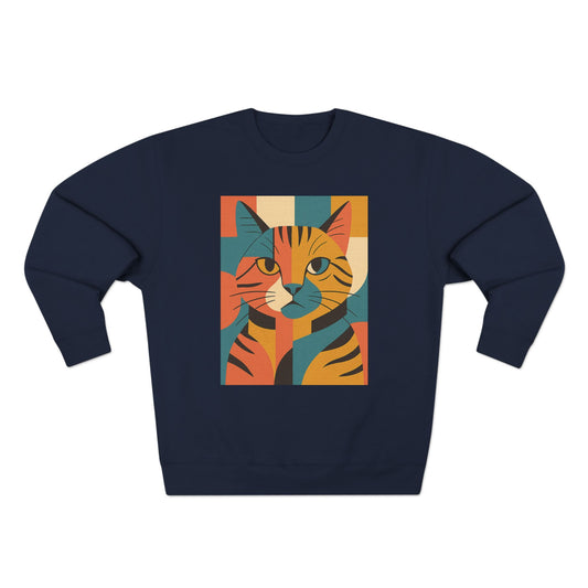 Colorful Cat Unisex Crewneck Sweatshirt, Cat Lover Gift, Cozy Sweater for Pet Owners, Cute Animal Apparel, Perfect for Birthdays, Holidays