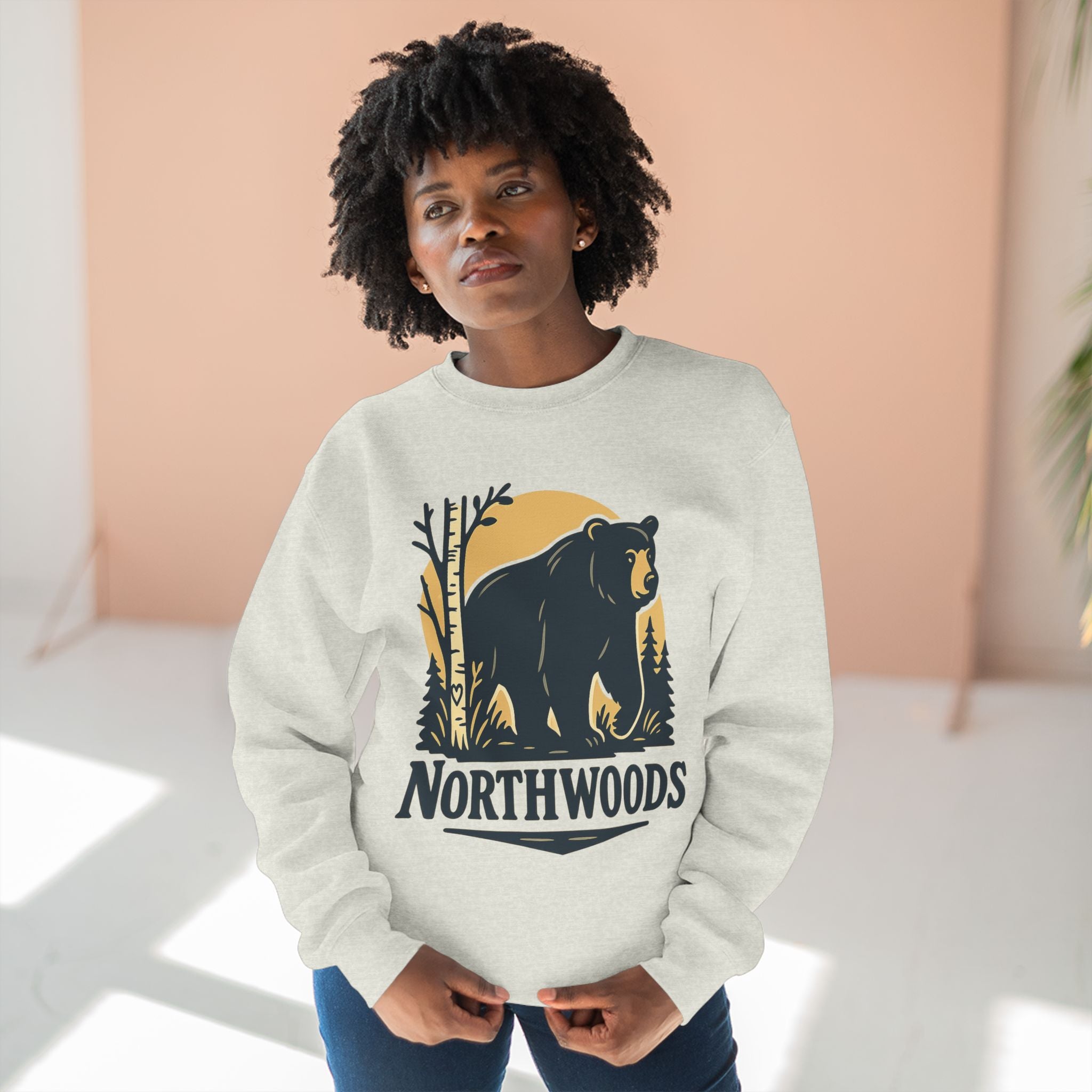 Northwoods Sweatshirt - Unisex Cozy Crewneck, Fall Fashion, Halloween Gift, Nature Lover Apparel, Casual Style