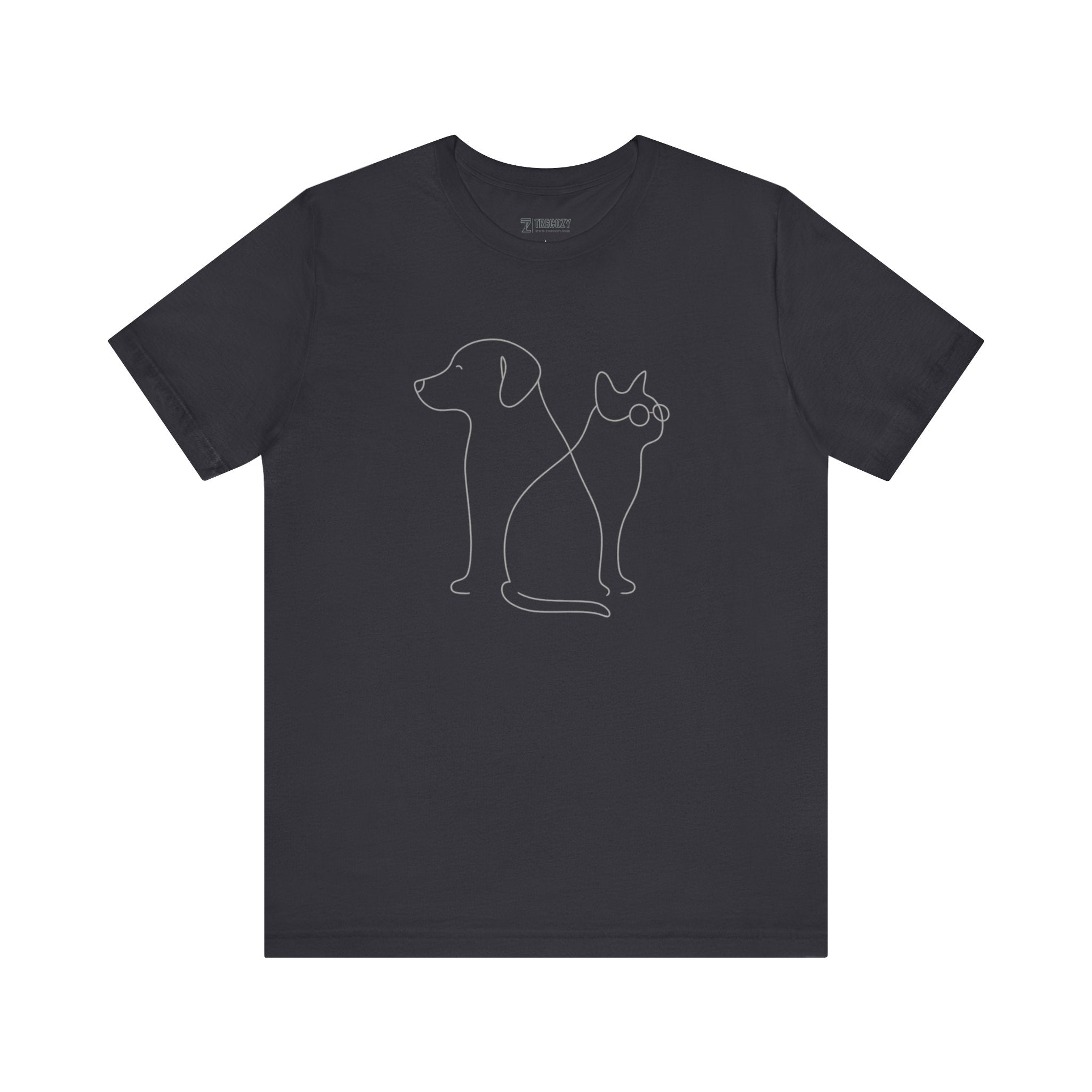 Cute Pet Outline Unisex Tee, Dog Lover Gift, Cat Mom Shirt, Animal Lover Apparel, Everyday Casual Wear, Animal Adoption Awareness